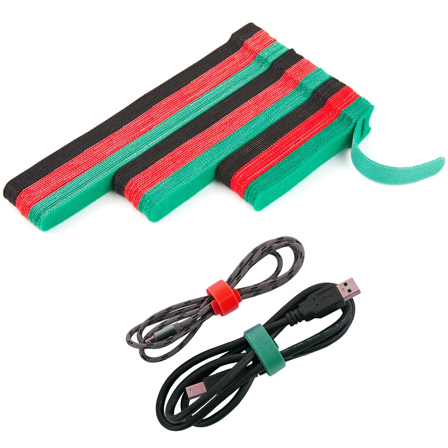 NBTORCH 90 PCS Reusable Cable Ties 4+6+8 Inch, Adjustable Hook and Loop Straps for Cord Organization, Wire Management - Home, Office, Garage