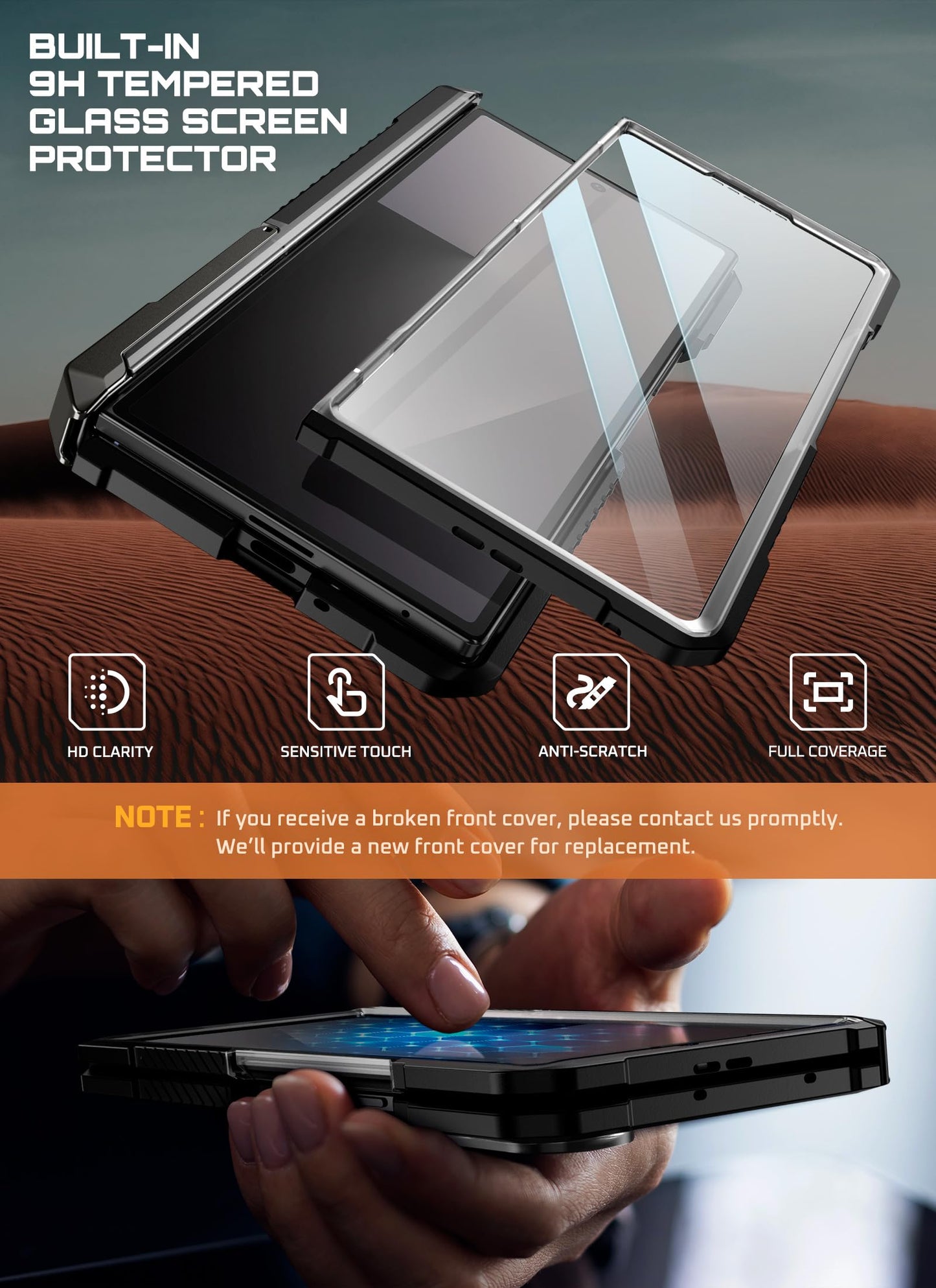 SUPCASE for Samsung Galaxy Z Fold 7 Case with Kickstand (UB Grip), [Compatible with MagSafe] [Built-in Tempered Glass Screen Protector] [Hinge