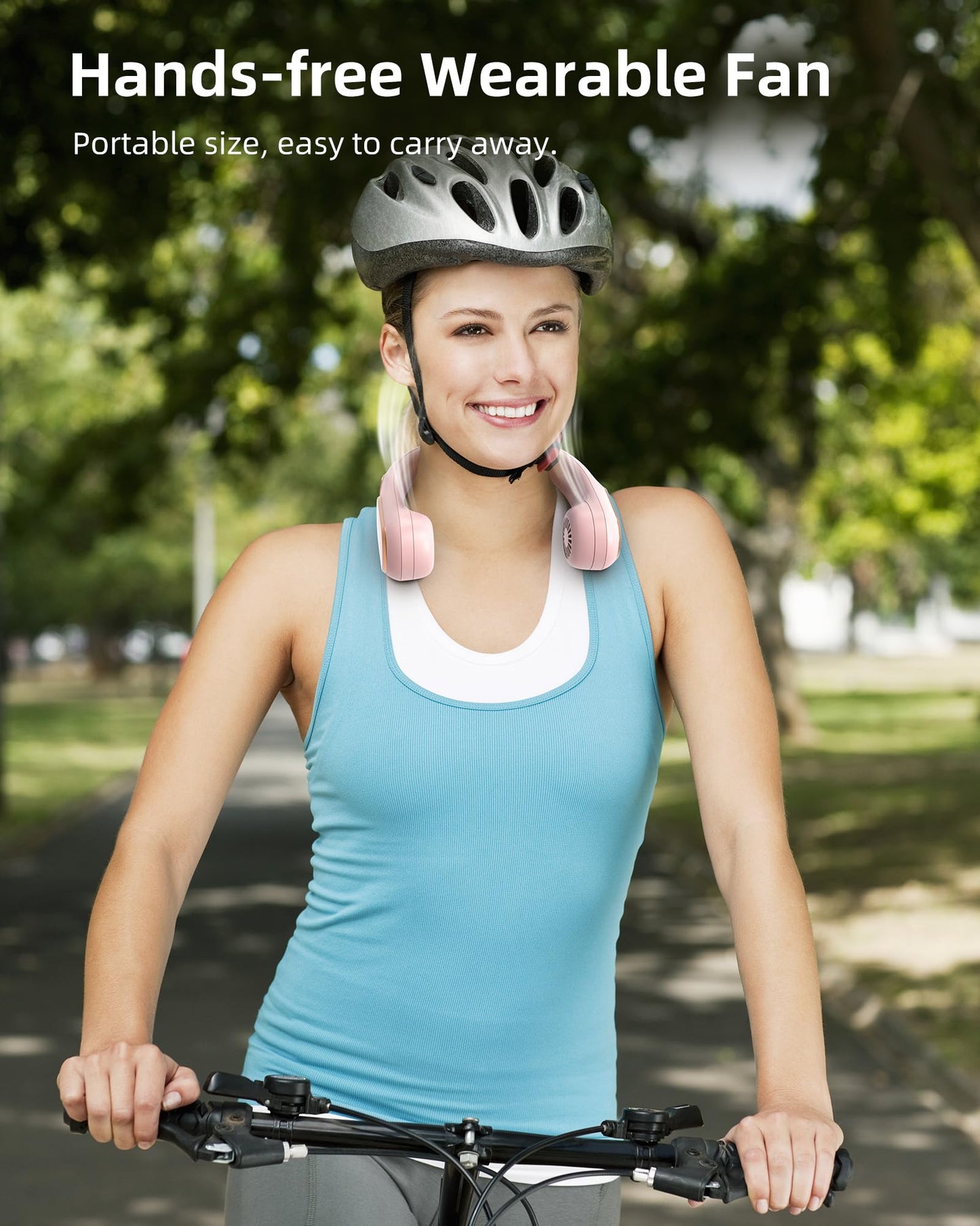 Koonie Neck Fan Rechargeable 5 Speeds, Portable Personal Fan, Hands Free Bladeless Fan, Battery Operated Wearable Fan Adjustable, Screen Design, 4-12