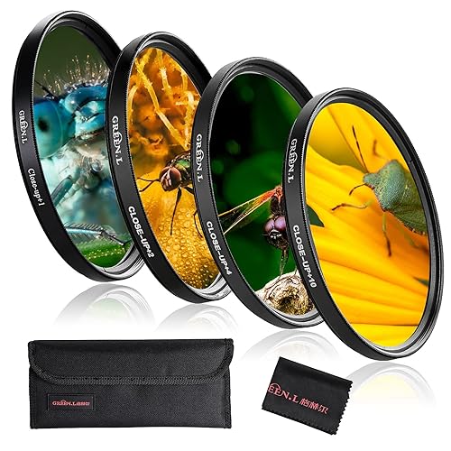 GREEN.L 58mm Close-up Filter Set(+1,+2,+4,+10), Professional Macro Filter for Camera Lens