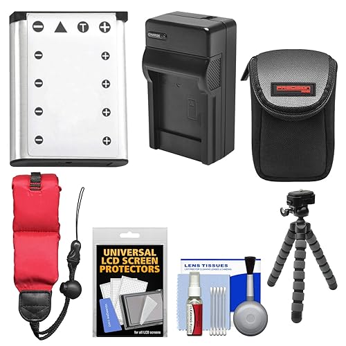 Essentials Bundle for Fujifilm Finepix XP90, XP120, XP130, XP140 with NP-45 Battery + Charger + Case + Flex Tripod + Floating Strap + Kit
