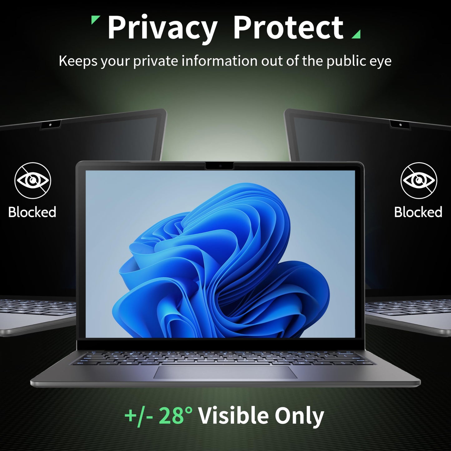 Mao Yeye Nano 15 Inch Privacy Screen for Microsoft Surface Laptop 6/5/4/3/2/1, Removable Film Anti-Spy Filter Black Security Protector, Anti Glare