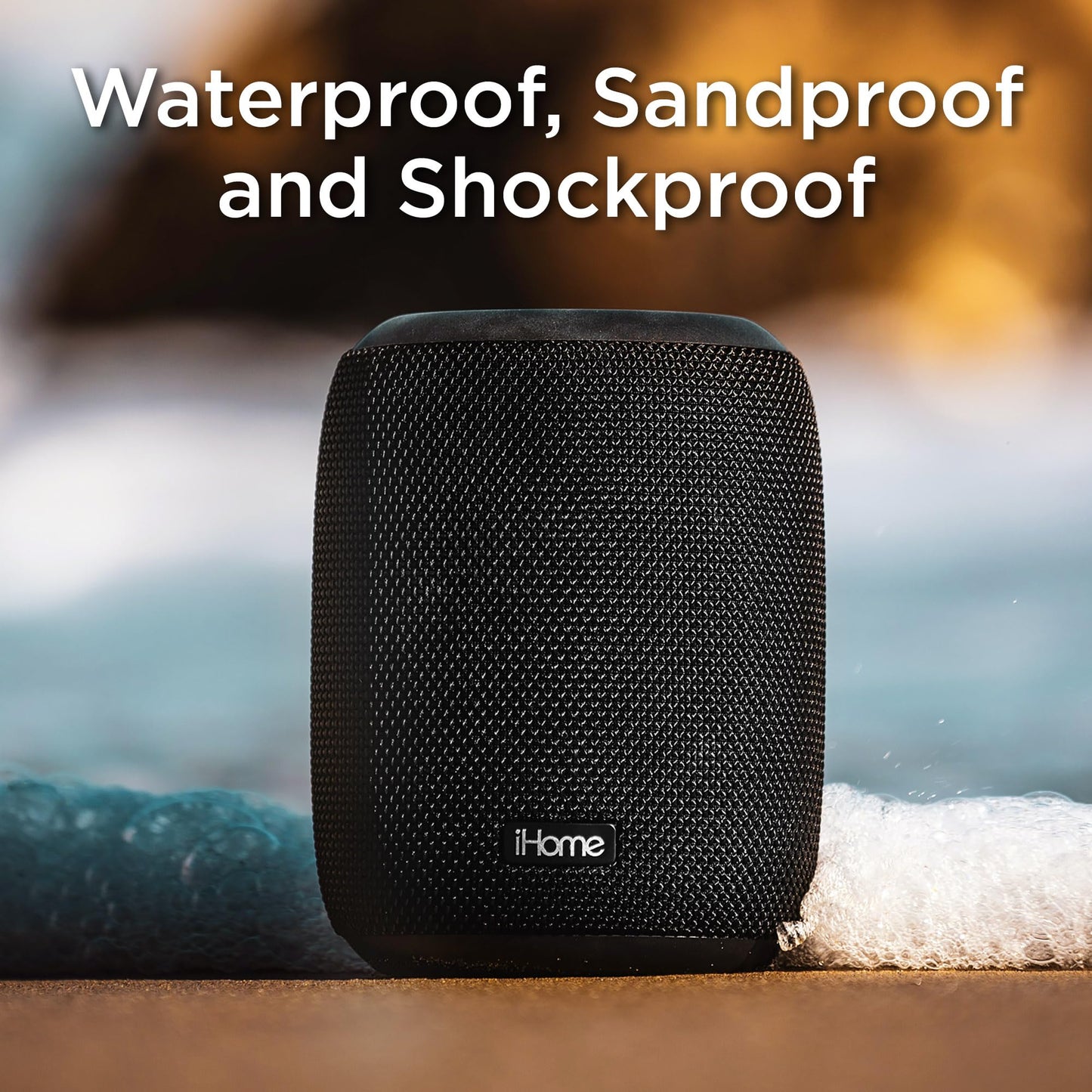 iHome Waterproof Bluetooth Speaker with Long Lasting Rechargeable Battery, Portable Speaker for Indoor and Outdoor Use (iBT700)