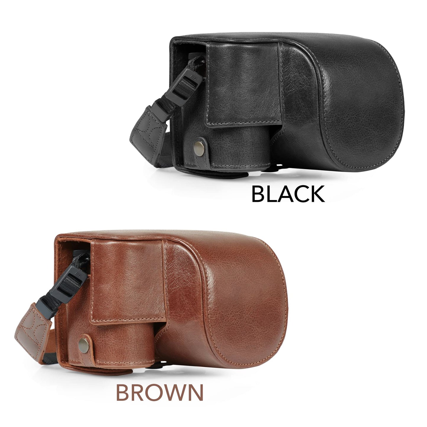 MegaGear Ever Ready Genuine Leather Camera Case Compatible with Nikon Z30 (16-50mm)(Black)