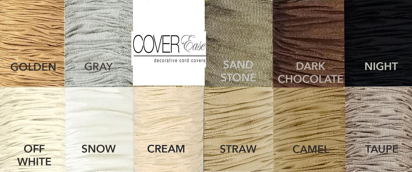 Gold/Golden COVEREase Cord Lamp Cover 9 ft Faux Silk Fabric Cover - Cable Sleeve, Wire Cover, Cord Hider for Cable Management for Electrical Lighting