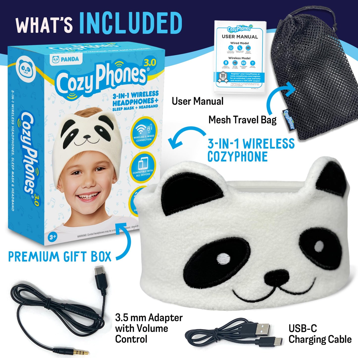 Toddler Headphones Wireless, Kids Bluetooth Earphones, Safe Volume - Wired School Headphones for Kids with 3.5 MM Jack and Travel Bag - Toddler