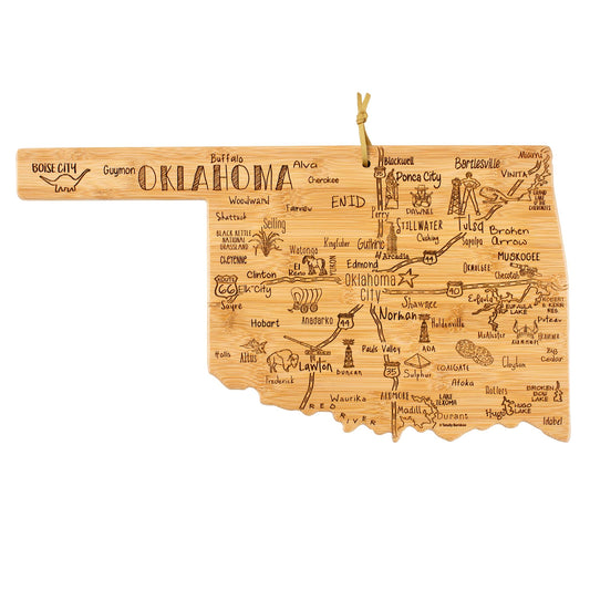 Totally Bamboo Destination Oklahoma State Shaped Cutting Board, Charcuterie and Cheese Serving Board - Oklahoma Gift for Home Décor or Everyday…