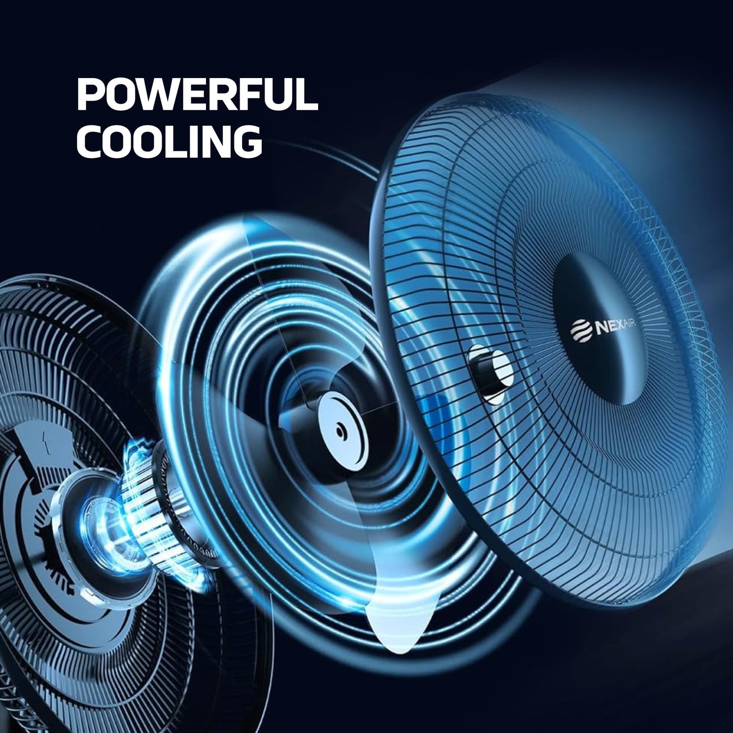 NEXAIR 12 in Oscillating Table Fan 3 Speeds, with 180° Adjustable Tilt and Convenient Push Button Controls, Desk Fan Ideal for Home, Bedroom, Dorm
