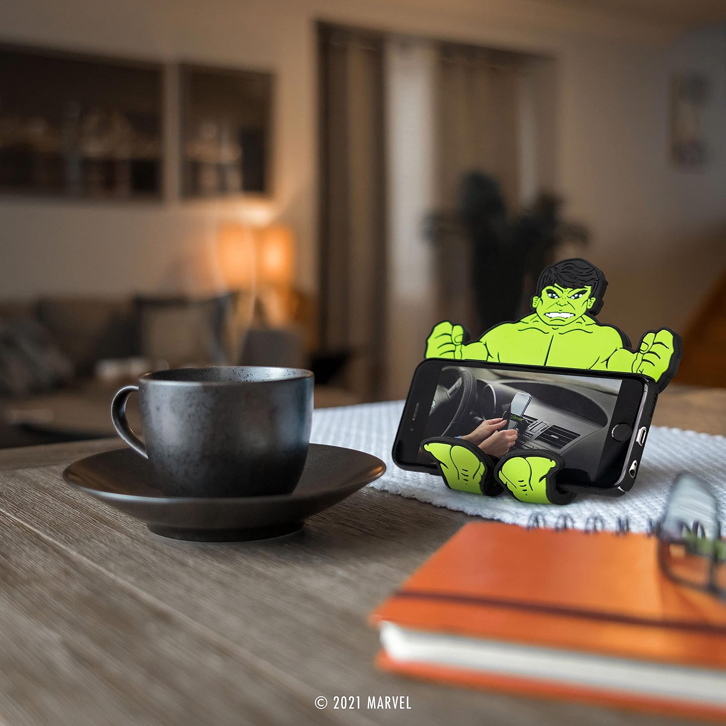 Hug Buddy Hulk Cellular Phone Holder, Multicolor, 360-Degree Swivel, Universal Fit, Steel and Silicone