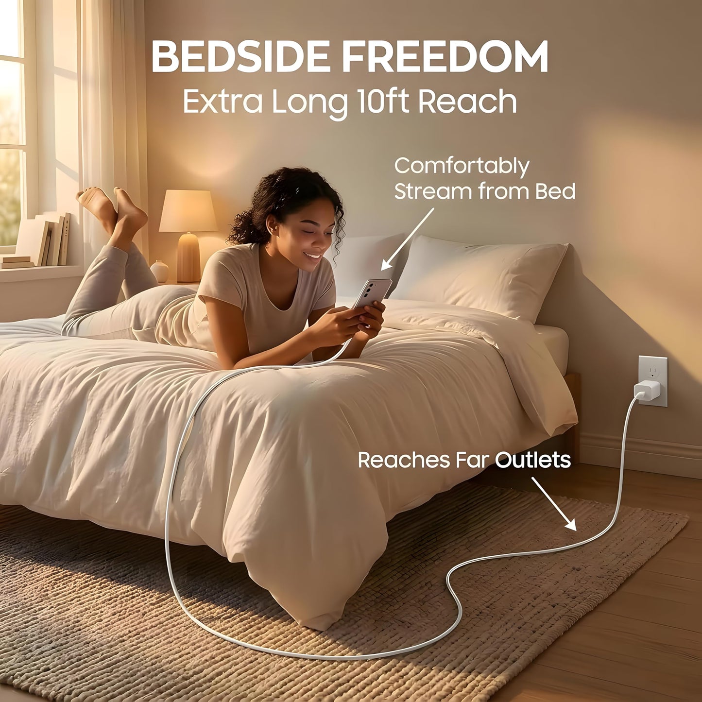 TT&C 45W USB-C Fast Charger & 10ft Extra-Long Cable (2-Pack) - High-Speed Power Adapter Compatible with Apple iPhone 17 Pro, 17 Pro Max, 16, 15 Plus