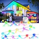 MUCCCUTE Permanent Outdoor Lights for Easter150ft RGB + IC Eaves Lights with App & Remote Control, Outdoor String LED IP67 Waterproof for Holidays New