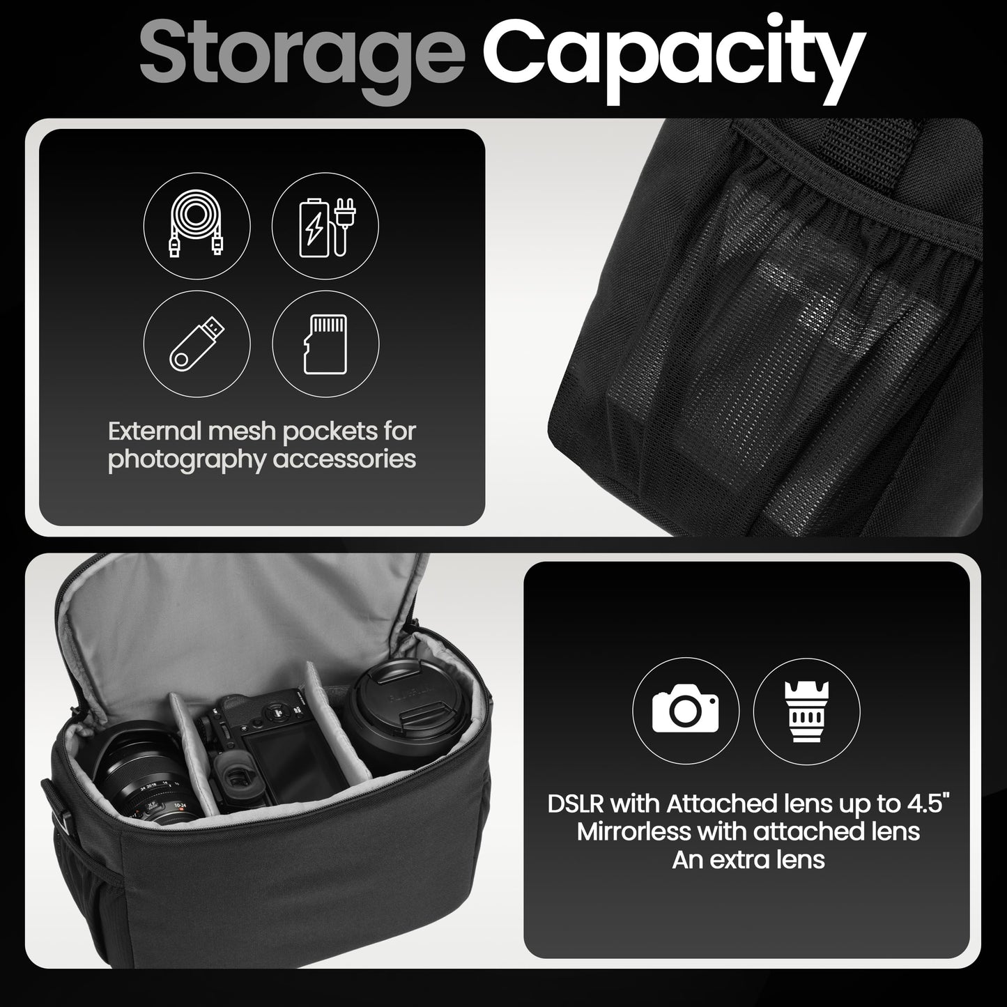 Tamrac Jazz 50 v2.0 Camera Bag for Photographers, Camera Case for Photography Accessories, Shoulder Bag for DSLR and Mirrorless Cameras, Crossbody