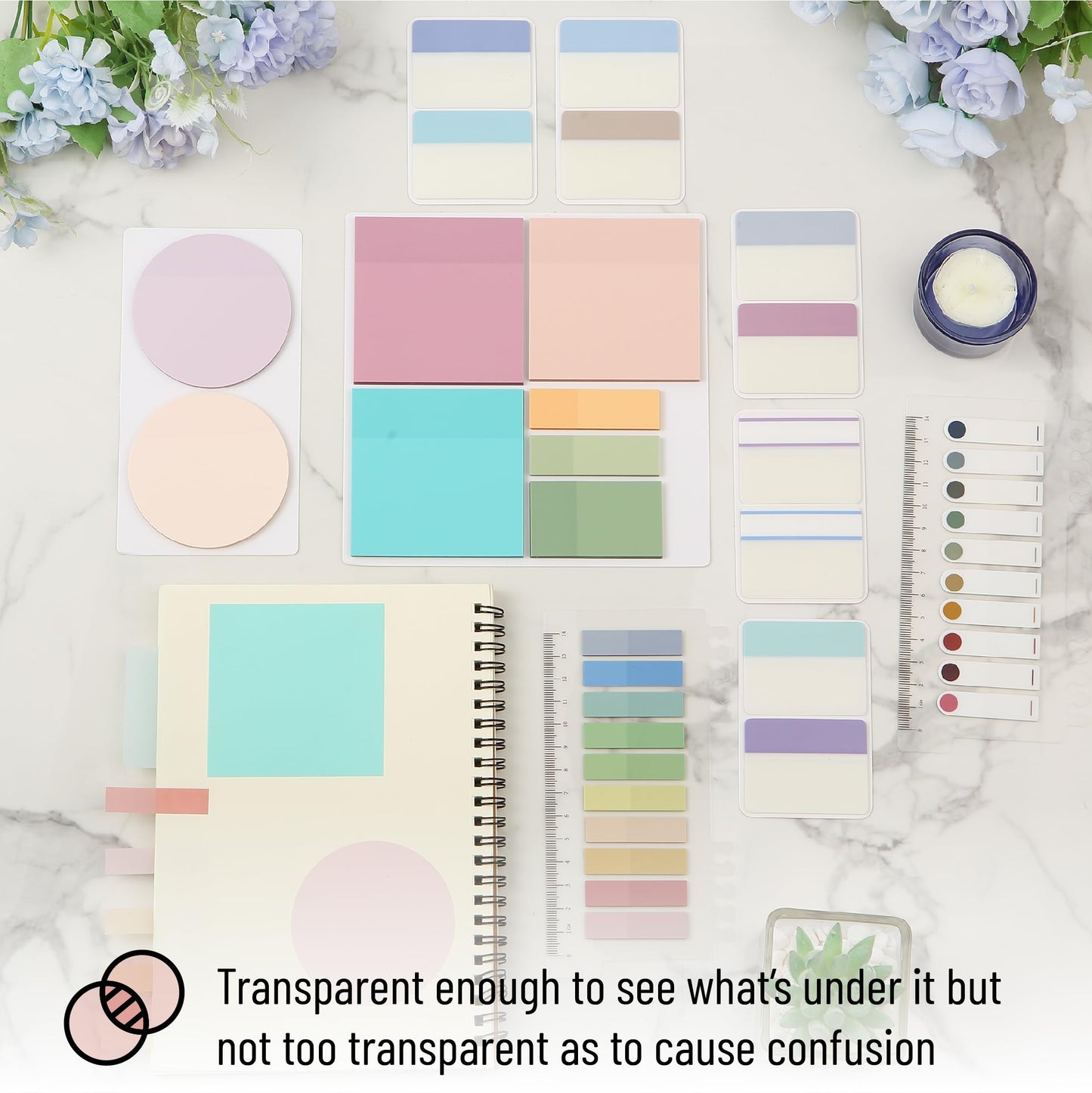 Mr. Pen- Transparent Sticky Notes Set, 1000 Sheets