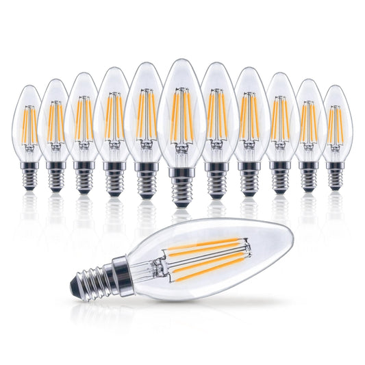 KOR E12 LED Candelabra Bulbs, Dimmable 60W Equivalent, 12 Pack