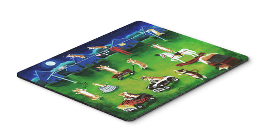Caroline's Treasures 7403MP Corgi Backyard Circus Mouse Pad, Hot Pad or Trivet for Home Office Gaming Working Computers Laptop Mouse Mat,Washable