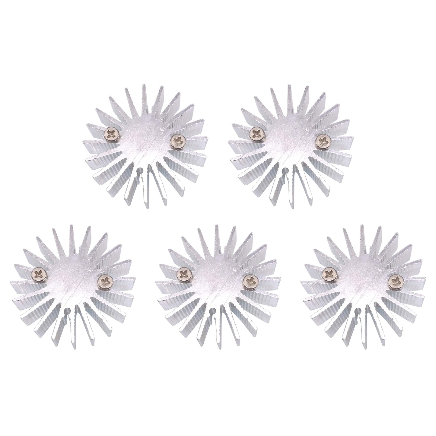 CGjiogujio 5pcs OD 35mm x H 10mm 1W 1 Watt LED Aluminium Heatsink Cooling Cooler Round