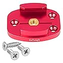 GoTough Red QR Mount with Pilot Holes - All Metal, Versatile Quick Release Plate with 1/4”-20 Tripod Screw and Pilot Holders Compatible with GoPro