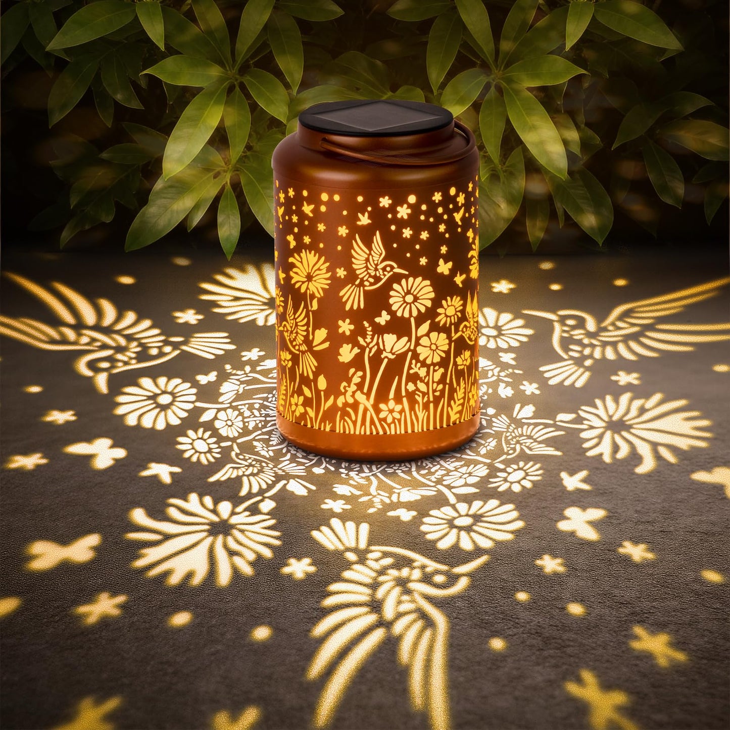 GOLFOEE Solar Lanterns Outdoor Waterproof Hummingbird Solar Lights Outdoor Waterproof for Garden, Birthday Gifts for Women Mom Grandma, Garden Lights