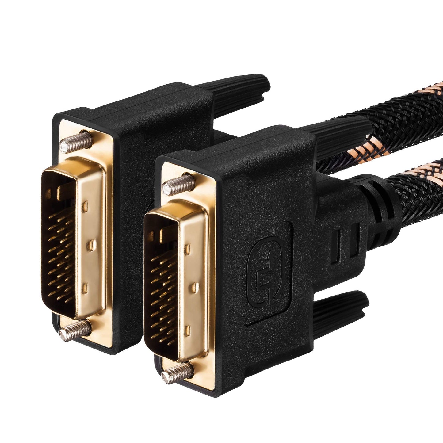 DVI to DVI Cable 50Ft,Nylon Braided DVI-D 24+1 Dual Link Male to Male Digital Video Cable Gold Plated with Ferrite Core Support 2560x1600 for Gaming