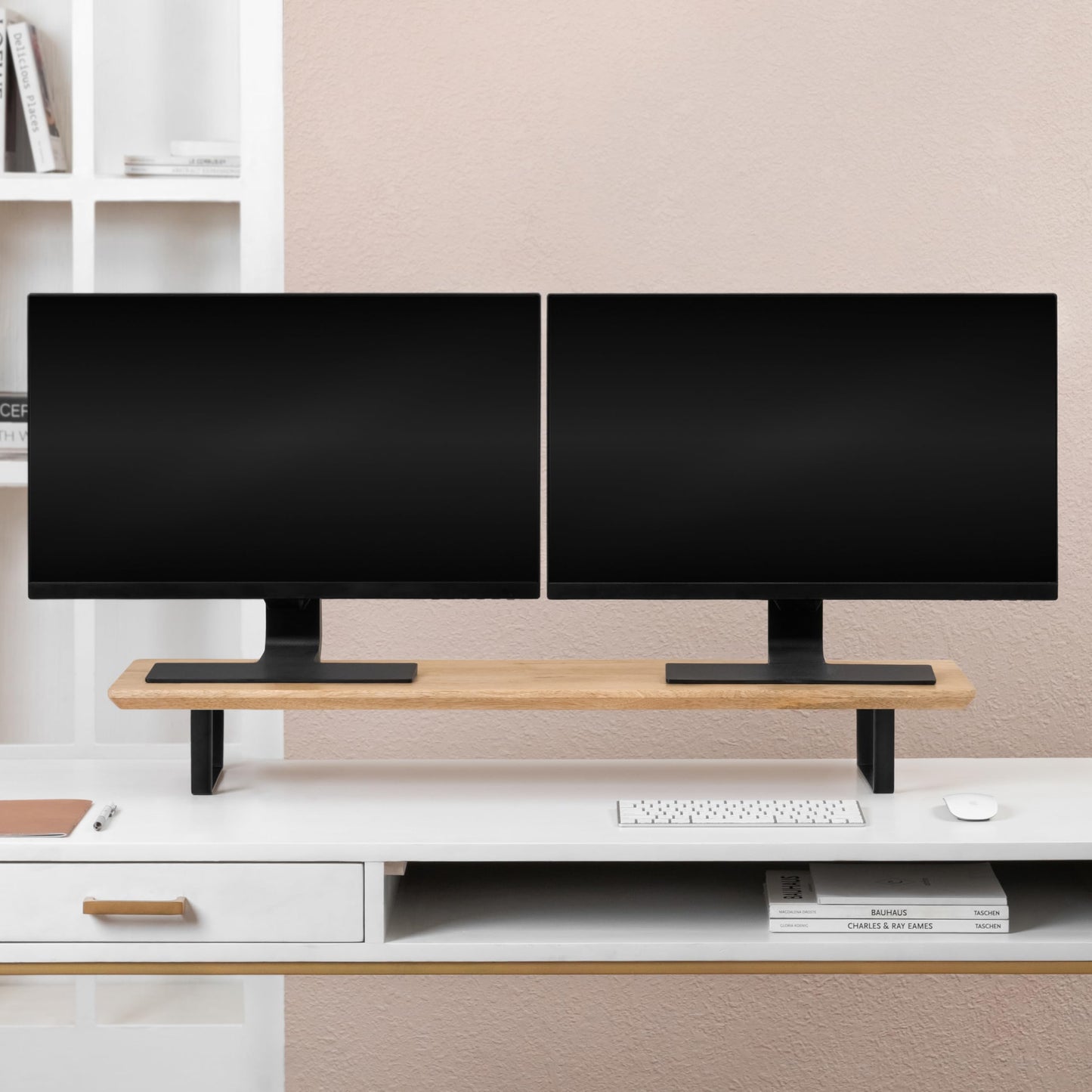 Anji Mountain Monitor Stand - Desktop Organizer & Laptop Riser, Ergonomic Monitor Riser, Space-Saving Monitor Stand for Desk, Durable Construction