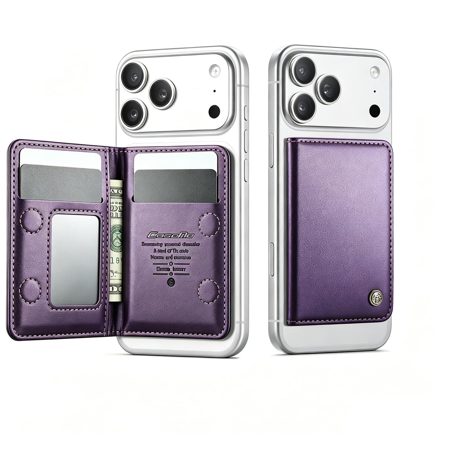 VEWWA Magnetic Wallet for iPhone, Detachable Magnetic Card Holder Compatible with MagSafe, RFID Blocking Magnetic Phone Wallet with Kickstand