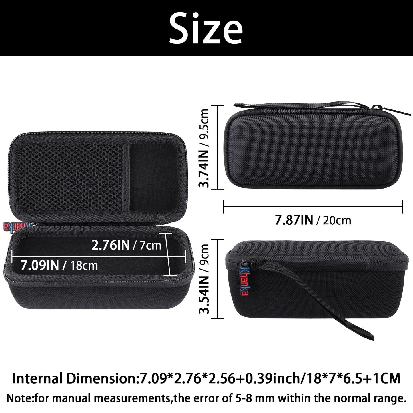 khanka Hard Travel Case Replacement for Sonos Roam 2 / Sonos Roam/Roam SL Portable Smart Bluetooth Speaker (Inside Black)