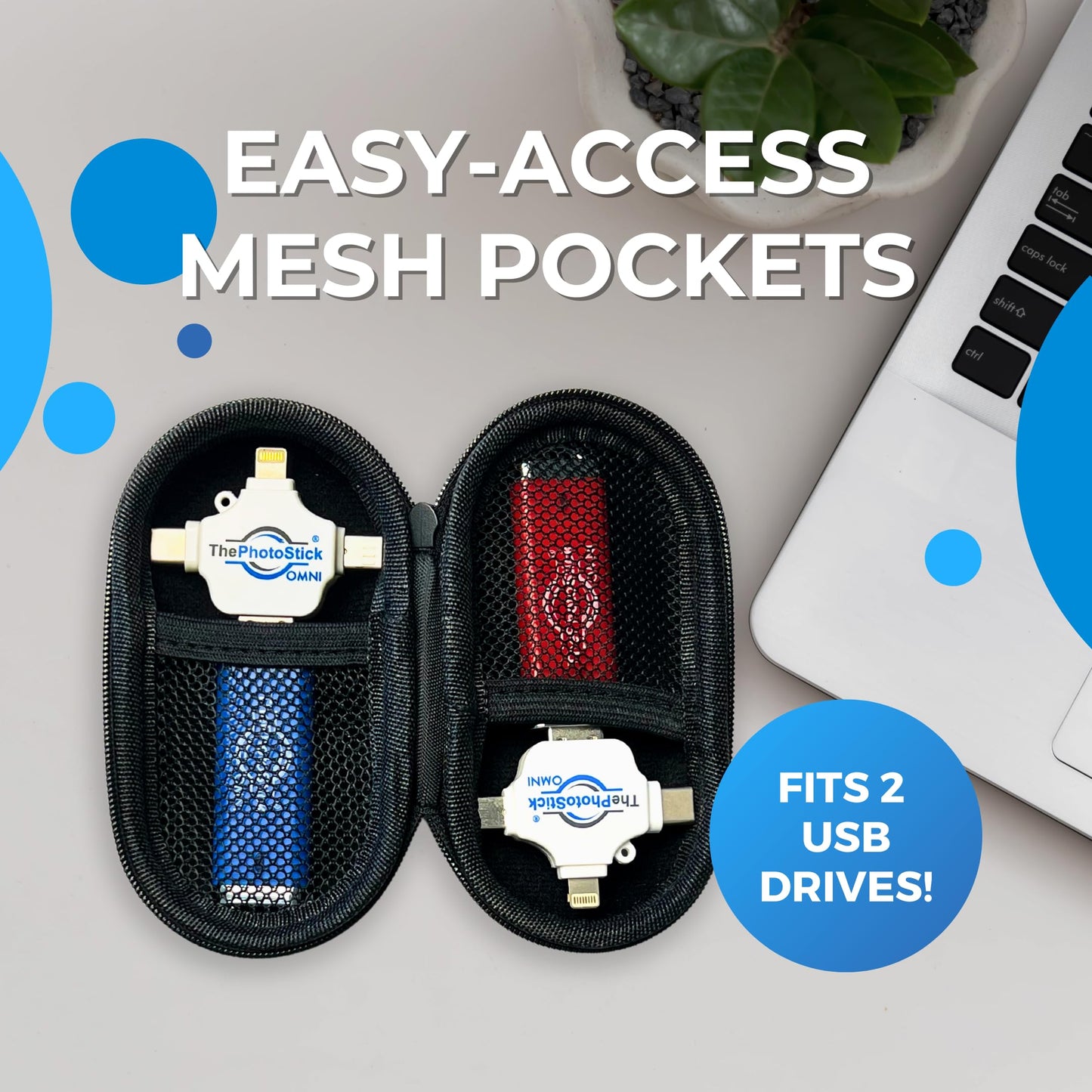 ThePhotoStick® Omni 128GB + Protective Case - Secure Photo & Video Backup and Transfer, Digital File Organization, USB & Multiport Connection
