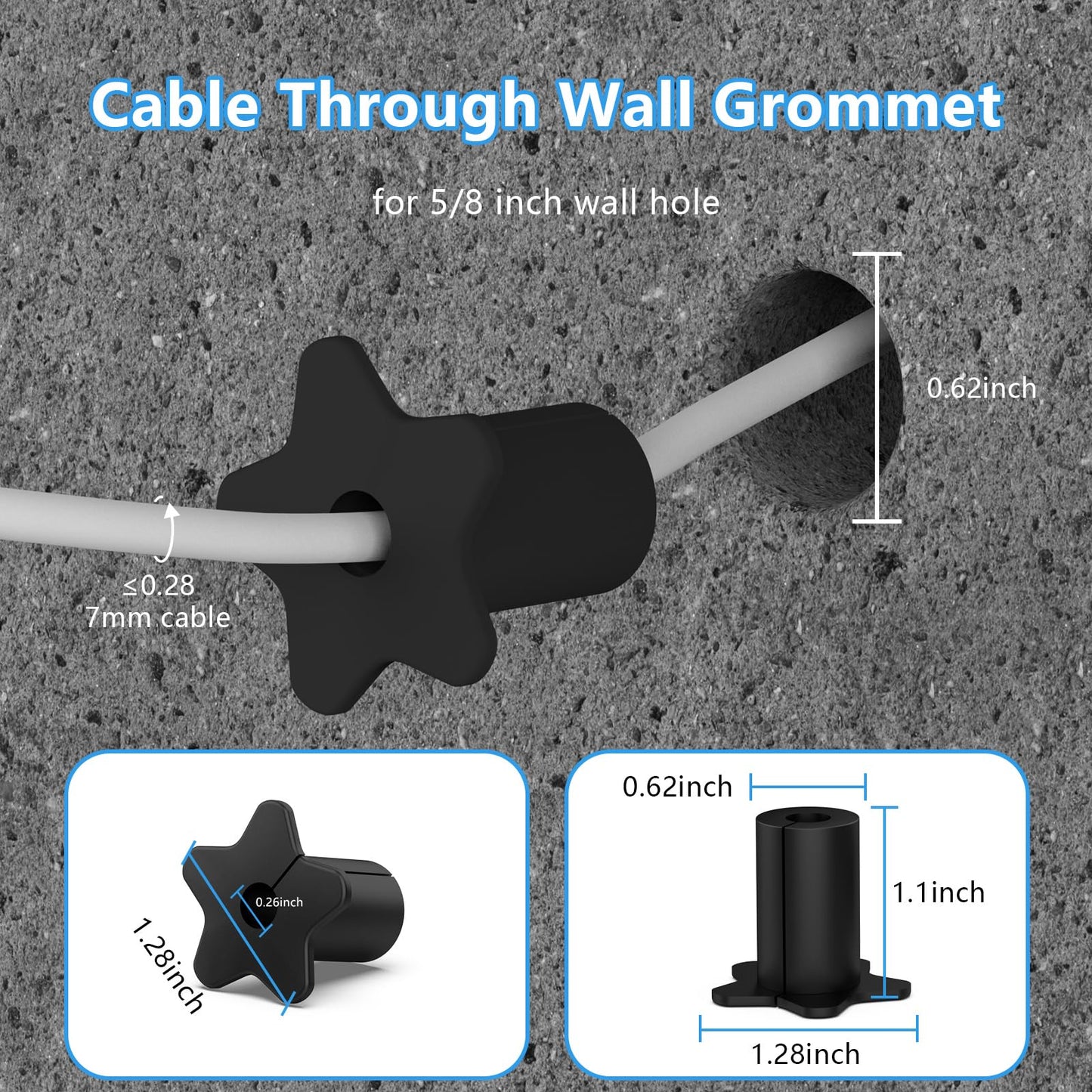 Starlink Cable Routing kit for 5/8 inch Wall Hole,starlink min Cable Installation kit Wall Cable Pass Through Routing Tool Wall Grommets Accessories