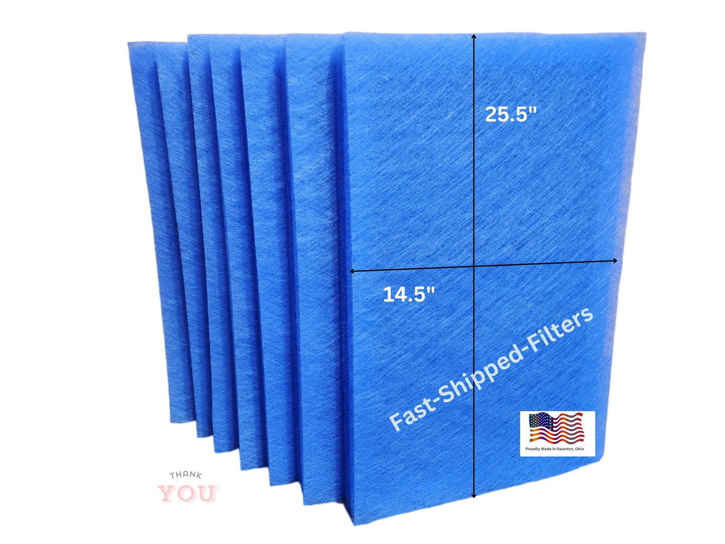 Fast-Shipped-Filters 10 Pack Replacement Filter Pads Compatible with Dynamic SpacePak Air Cleaner AC-RBC-2 Refill Blue
