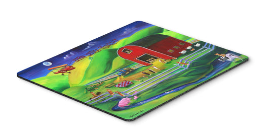 Caroline's Treasures 7404MP Corgi Barn Dance Mouse Pad, Hot Pad or Trivet for Home Office Gaming Working Computers Laptop Mouse Mat,Washable Large