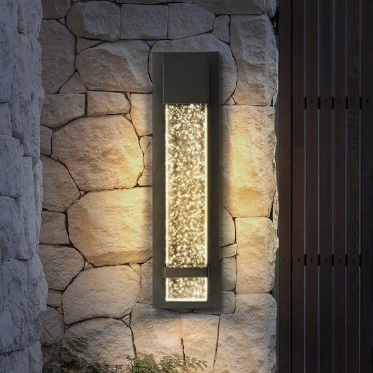ASD LED 18" Bubble Glass Wall Light Fixture, Outdoor & Indoor Seeded Sconce | 3CCT, Waterproof, Dimmable, ETL Listed | 12W 500LM 3000-5000K 120V |