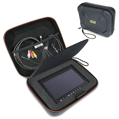 USA Gear Camera Monitor Case - 7 Inch Portable Monitor Hard Case with Foam Interior, Water Resistant Exterior Compatible with Neewer 7 Inch, Feelworld