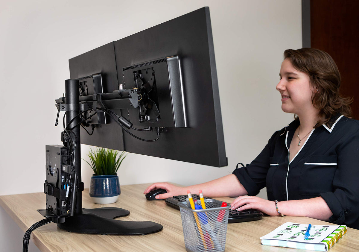 Ergotech Freedom Thin Client Mount VESA Plate, Perfect to mount a Mini PC or Computer, supports CPU's 0.6" - 2.7" wide, 11 lbs. Weight Capacity, Black