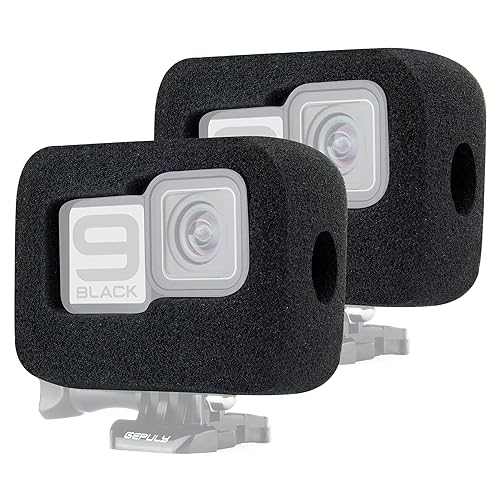 GEPULY 2-Pack Windslayer Cover Wind Muff for GoPro Hero 9 10 11 12 13 Black Wind Noise Reduction Housing Frame Case