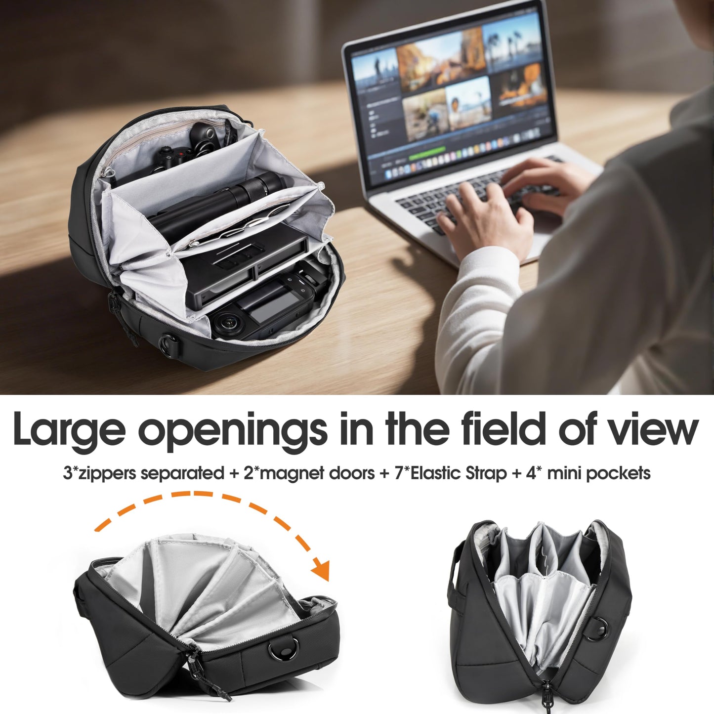 Carrying Bag Pouch Travel Large Soft Case for Insta 360 Go Ultra X5 X4 Organizer Multilayer Storage For DJI Osmo 360 Mobile8 7P 6 Pocket 3 For Gopro