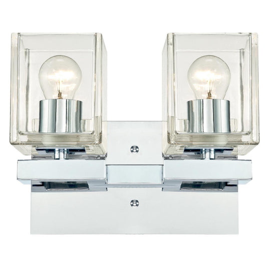 Westinghouse Lighting 6334400 Nyle Two-Light Indoor Wall Fixture, Chrome Finish with Clear Glass