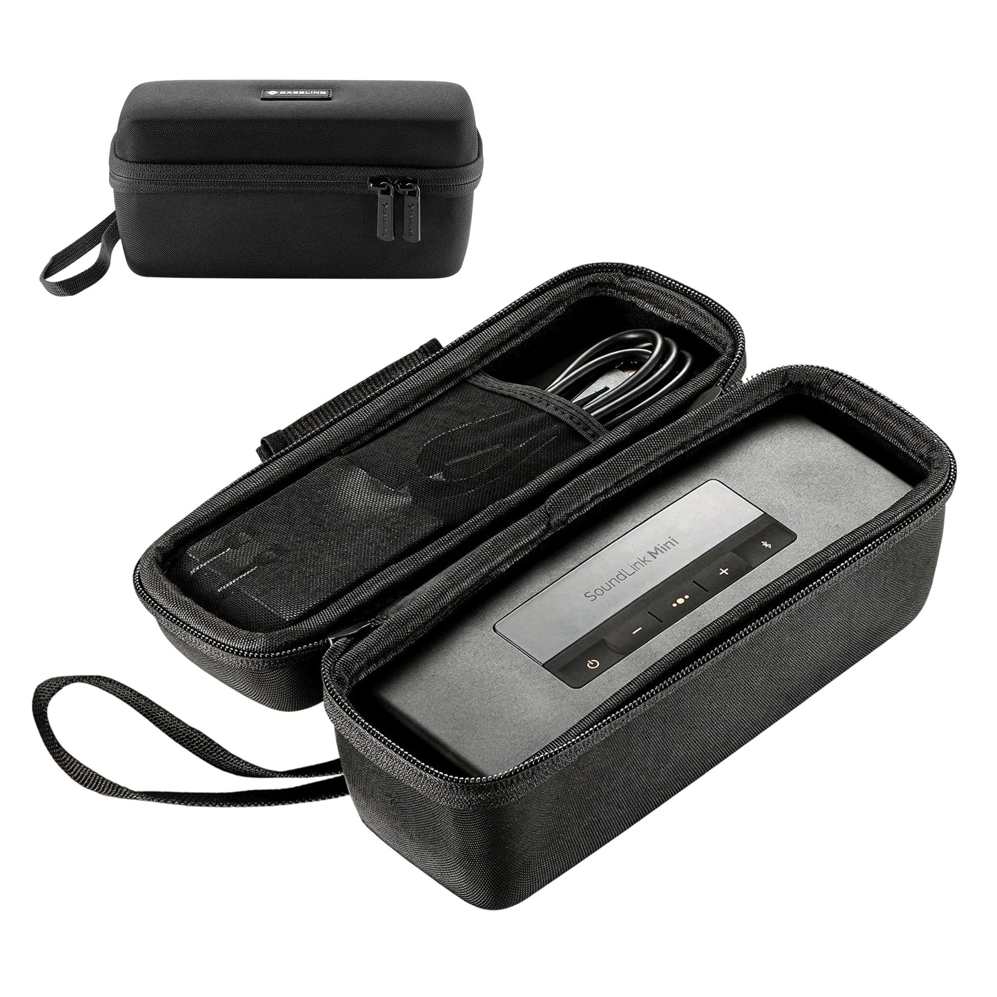 caseling Hard Case Fits Bose soundlink Mini II (1 and 2 Gen) Portable Wireless Speaker & Charger/Cable Accessories - Fits with The Bose Silicone Soft