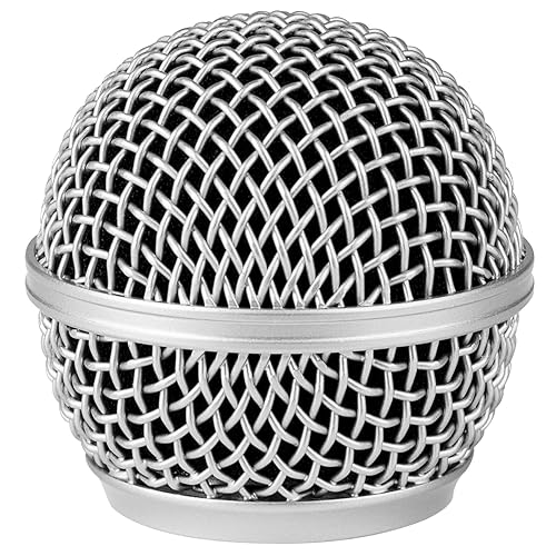 Talent DM-RG Silver Microphone Ball Head Mesh Grill for Shure SM58 BETA58 SM58LC SV100 RK143G PGX2