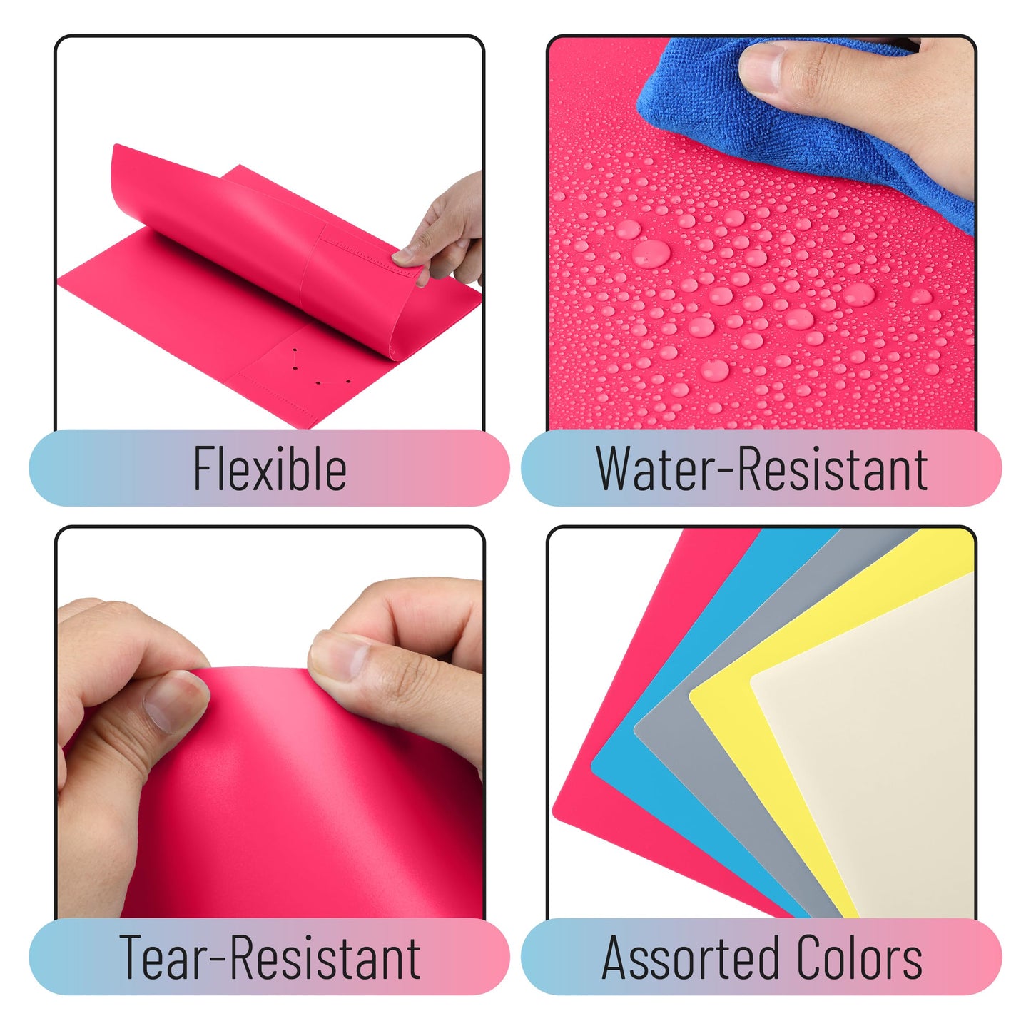 Mr. Pen- Plastic Folders with Pockets, 5 pcs | Aesthetic File Folder with Business Card Slot, 2-Pocket Folder, Back to School, Office, Filing Supplies