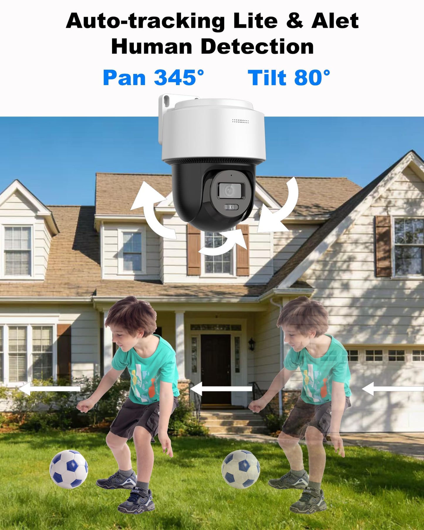 VisiSecure DS-2DE2C400MWG-E 4MP Hik PoE PT Security Camera Outdoor, with Human Detection Auto-Tracking, IP66 Weatherproof, 2.8MM Lens H.265+, Smart
