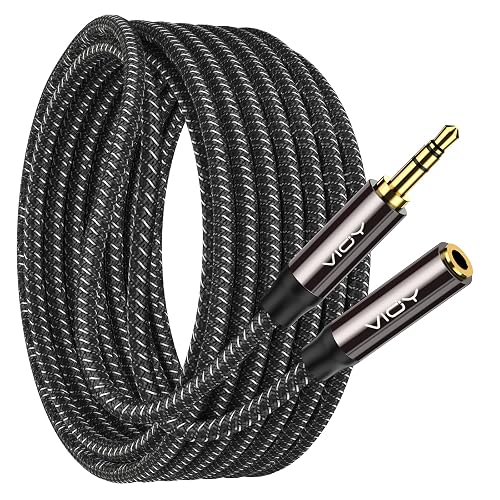 VIOY Headphone Extension Cable 20 FT,[Copper Shell, Hi-Fi Sound] 3.5 mm Male to Female Stereo Audio Cable Nylon Braided Aux Cord for Smartphones