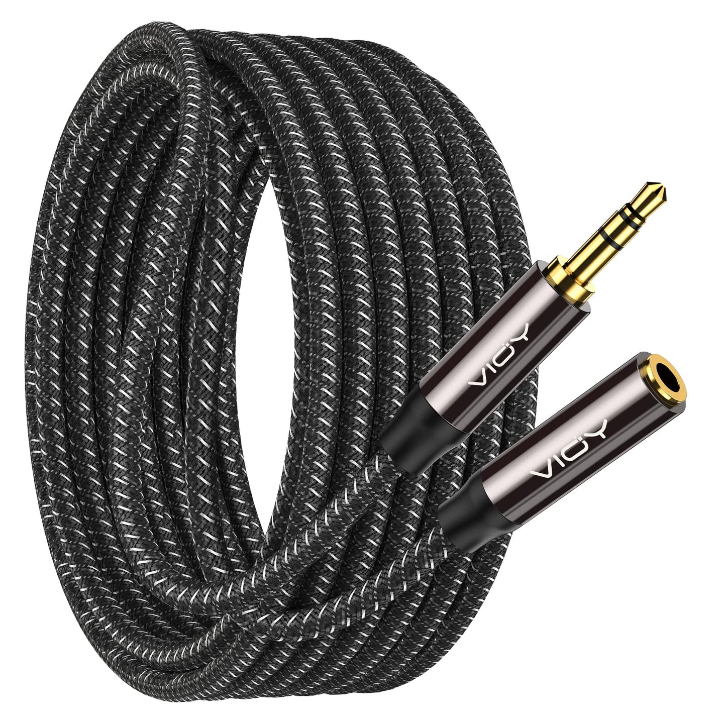 VIOY Headphone Extension Cable 20 FT,[Copper Shell, Hi-Fi Sound] 3.5 mm Male to Female Stereo Audio Cable Nylon Braided Aux Cord for Smartphones