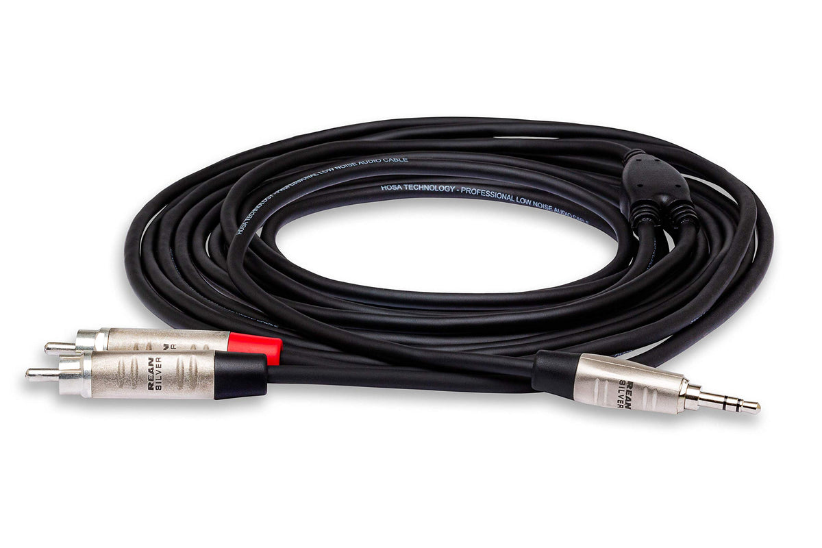 Hosa HMR-006Y Pro Stereo Breakout Cable - 3.5mm TRS Male to Dual RCA Male - 6 foot