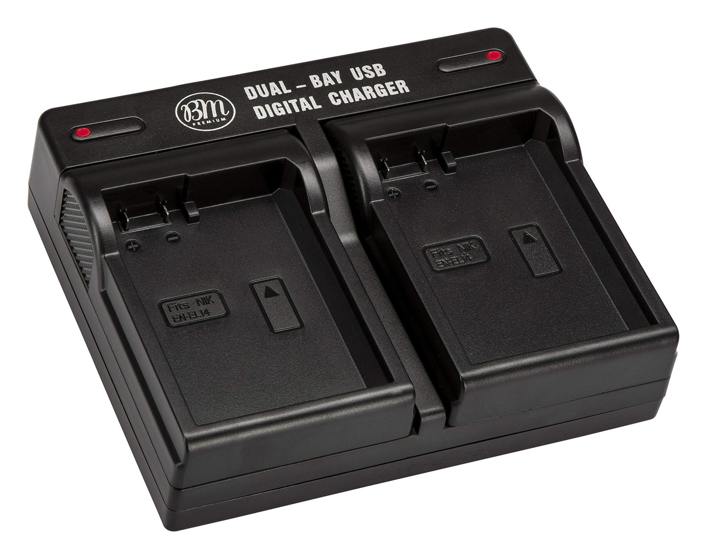 BM Premium EN-EL14, ENEL14A Dual Rapid Battery Charger for Nikon D3400, D3500, D5600, D3100, D3200, D3300, D5100, D5200, D5300, D5500, DF, Coolpix