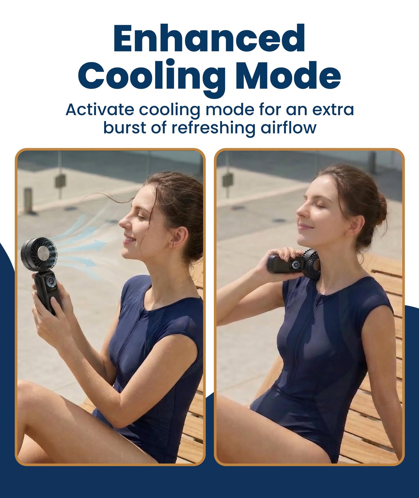 Everlasting Comfort Portable Handheld Fan, Rechargeable with LED Display & Cooling Mode, Small Personal Mini Portable Fan, 5 Speeds for Outdoor
