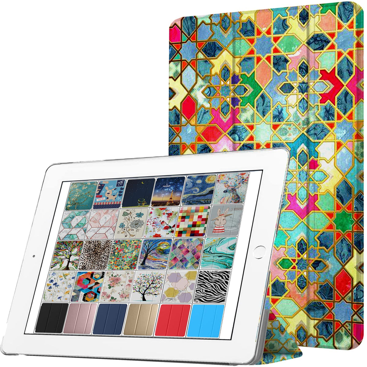 DuraSafe Cases for iPad PRO 9.7 Inch [Pro 9.7 2016] A1673 A1674 MLPX2LL/A MLPW2LL/A MLPY2LL/A MLYJ2LL/A Printed Slim Lightweight Protective PC Dual