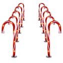 Candy Cane Lights - 10 Pack Candy Cane Pathway Lights, 10" Christmas Candy Cane Light Red, Outdoor Candy Cane Christmas Decor for Walkway, Driveway