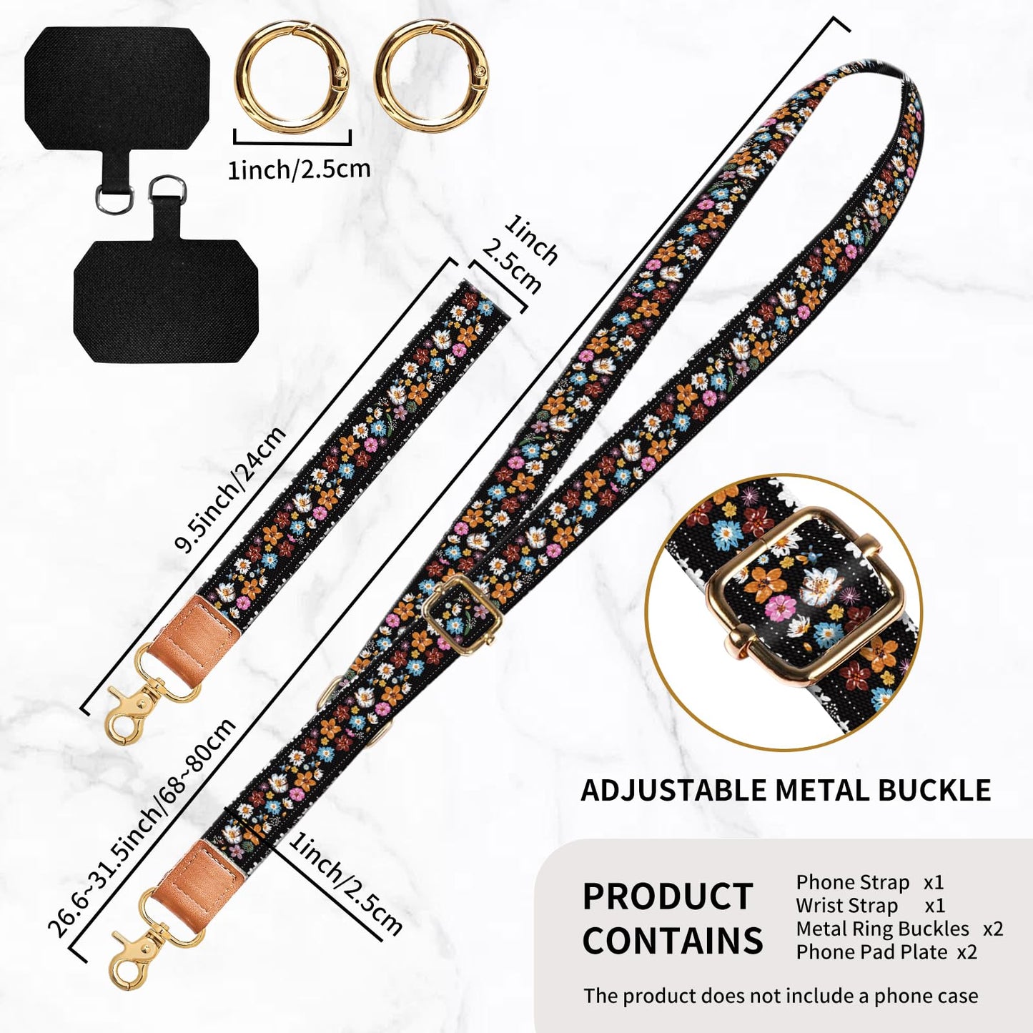 DARUIXZ Phone Lanyard Crossbody Wrist Strap, Universal Adjustable Neck Strap for Phone Case Keys ID Badges, Phone Accessories Travel Essential