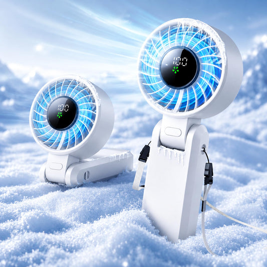 ?5200mAh?Portable Handheld Fans for Travel, High-Speed Motor, Rechargeable Hand Held Fan, 5 Speed,180°Foldable, Small Personal Fan,4-IN-1