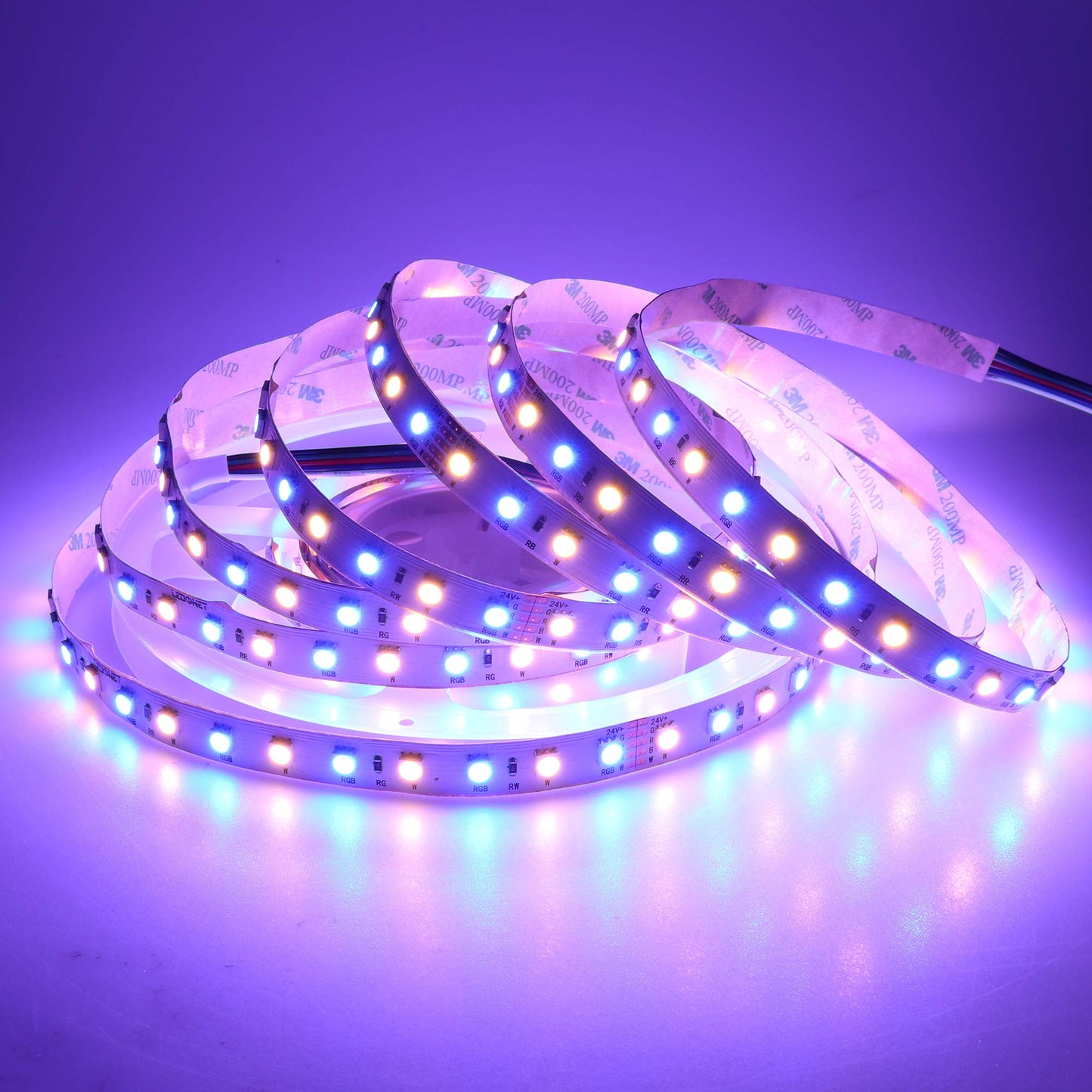 LEDENET RGBW LED Strip Lights RGB+Warm White(2800K-3200K) 360LEDs SMD 5050 DC 24V Multi-Colored LED Tape Lights Flexible LED Rope Lighting 16.4Ft